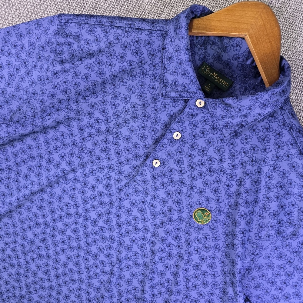 Berckmans Place Polo Shirt Mens Large Blue Masters 1934 Azaela AOP Peter Millar